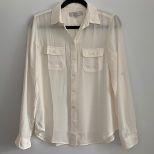 LOFT Convertible sleeve button down blouse